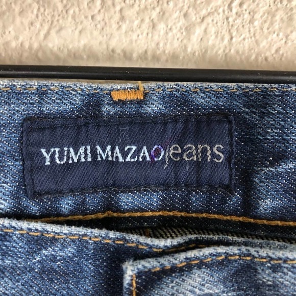 YUMI Mazao Jeans Womens 44 Blue Medium Wash Contrast Racer Stripe Flared New - Picture 8 of 16